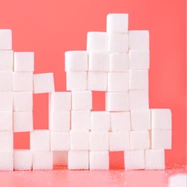 Pile of sugar cubes.